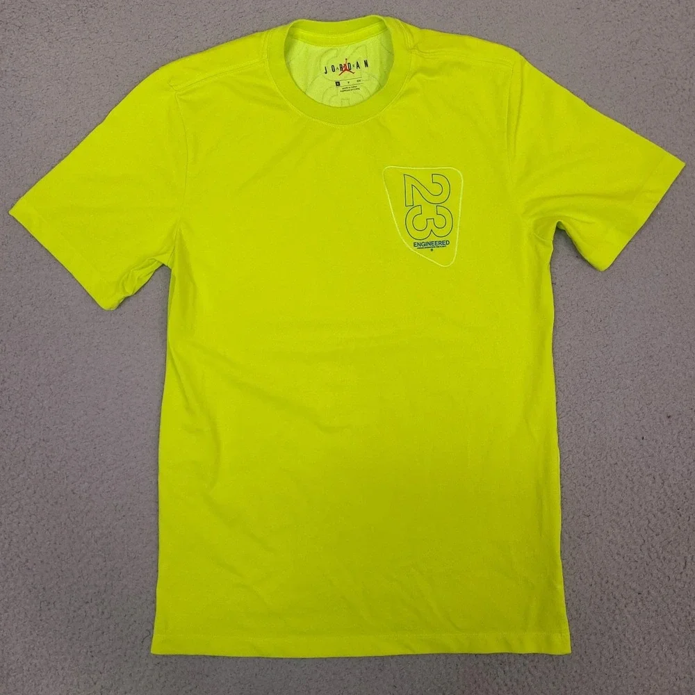 Air Jordan 23 Engineered Shirt Mens Small Flourescent Hi Viz Jumpman‎ Flight